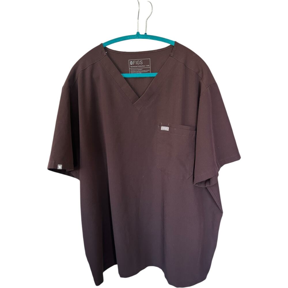 NWOT Figs Leon BROWN Scrub Top PO #5907 Men’s Size 4XL